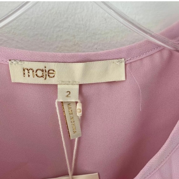 MAJE Pink Pleated Rocket Midi Maxi Dress, size 2/M - Picture 5 of 7